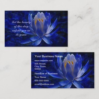 Blue Lotus Flower Business Card | Zazzle