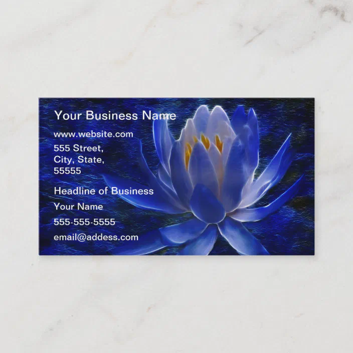 Blue Lotus Flower Business Card Zazzle Com