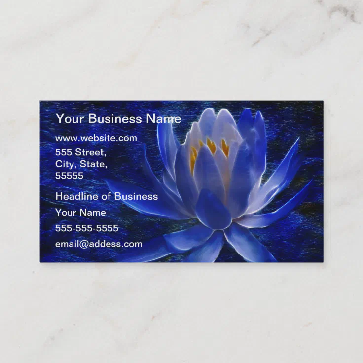 Blue Lotus Flower Business Card Zazzle