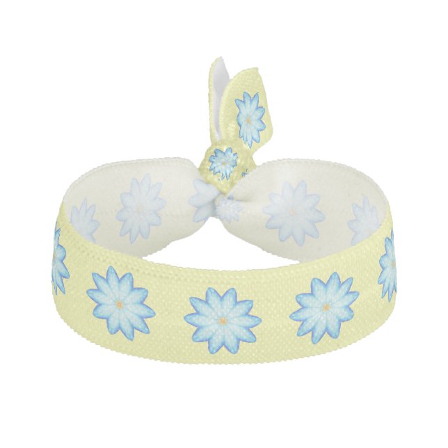 Blue Lotus Flower design on yellow hair ties (Front)