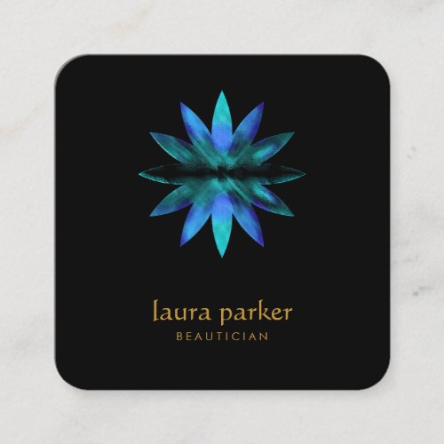 Blue Lotus Flower Healing Therapy Yoga Holistic Square Business Card