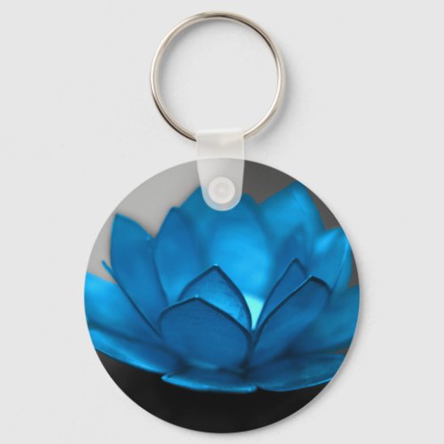 Blue Lotus Flower Keychain