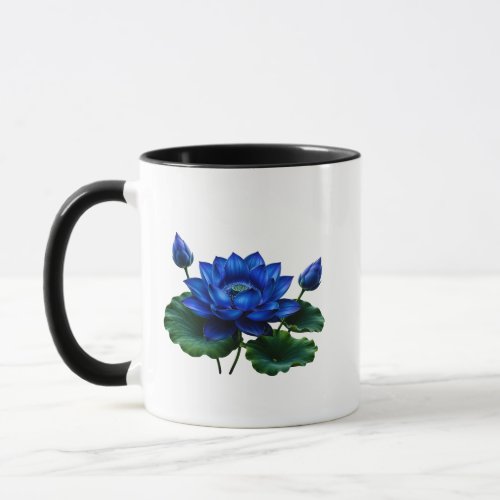 Blue Lotus Flower Mug