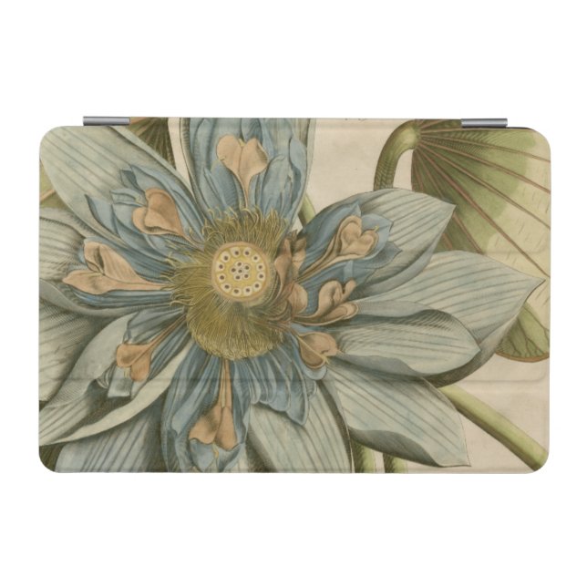 Blue Lotus Flower on Tan Background with Writing iPad Mini Cover (Horizontal)