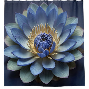 Blue Lotus Flower Spiritual Art  Shower Curtain