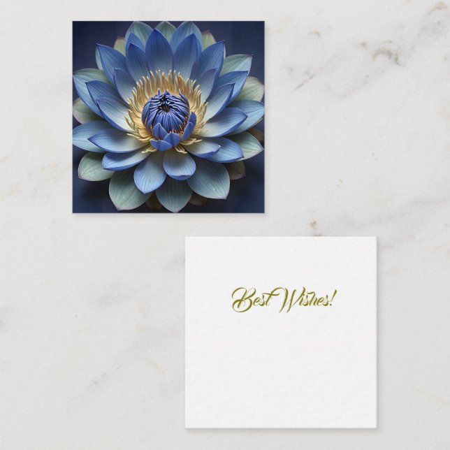 Blue Lotus Flower Spiritual Zen Art Personalized  Note Card (Front/Back)