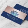 Blue Lotus Flower Yoga Instructor Massage Therapy Business Card