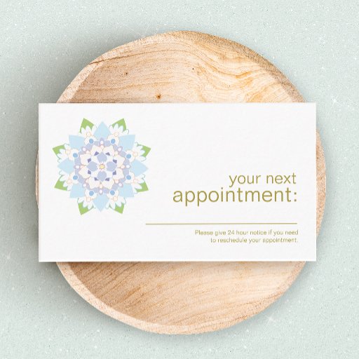 Customizable Blue Lotus Health and Wellness Appointment Card Business Cards