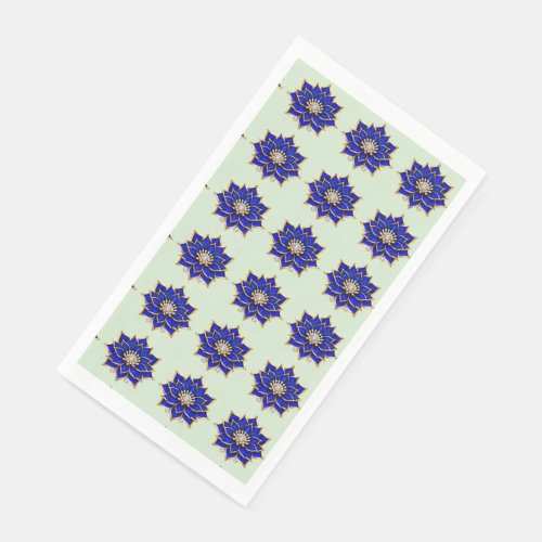 💎 Blue Lotus Jewel Brooch Elegant Gold Floral Gif Paper Guest Towels