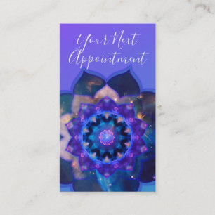 Blue Lotus Mandala Appointment Card