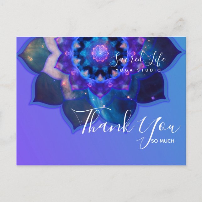 Blue Lotus Mandala Postcard (Front)