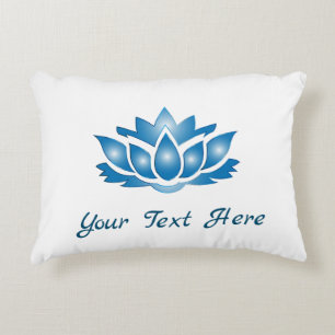Blue Lotus Mind Body Spirit Personalized Accent Pillow