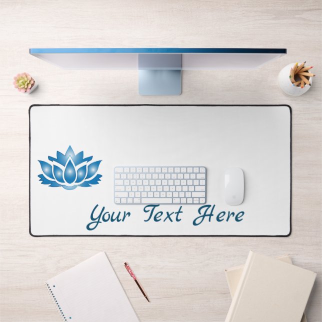 Blue Lotus Mind Body Spirit Personalized  Desk Mat (Office 1)