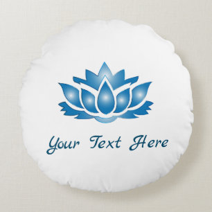Blue Lotus Mind Body Spirit Personalized Round Pillow