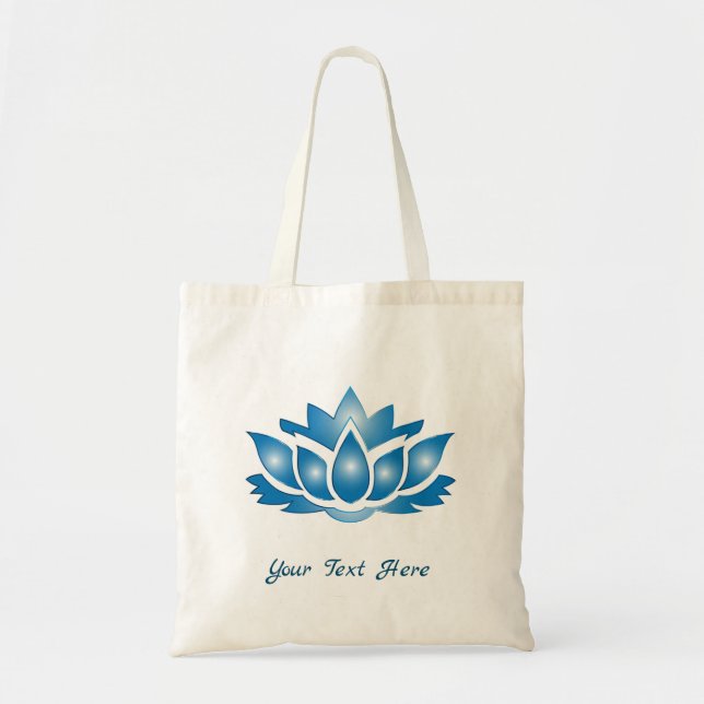Blue Lotus Mind Body Spirit Personalized Tote Bag (Front)