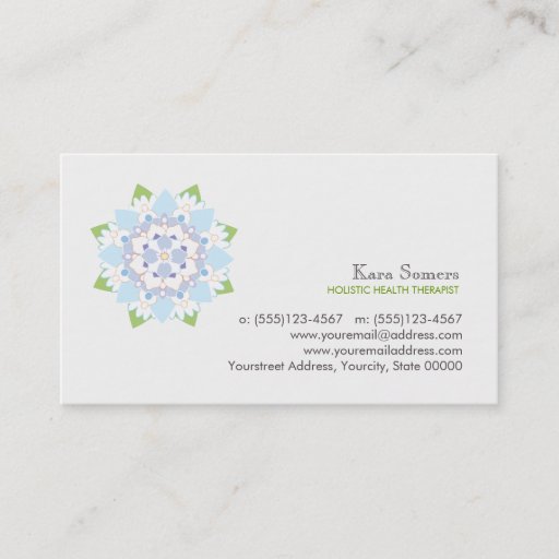 Customizable Blue Lotus Natural Health Healer Business Card