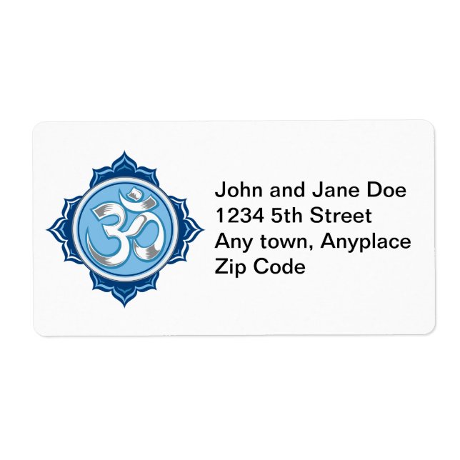 Blue Lotus Om Label (Front)