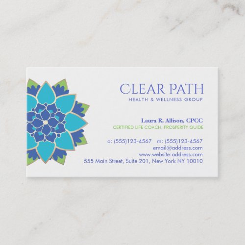 Blue Lotus Wellness Counselor and Natural Health Business Card