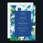 Blue Love Abstract Watercolor Wedding Invitation<br><div class="desc">I created this collection inspired by beautiful watercolor abstract I painted with loose green and blue brushstrokes. Bold and fresh colors are perfect for a spring or summer wedding in the nature</div>