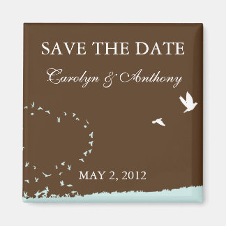 Blue love bird SAVE THE DATE Magnet