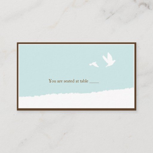 Customizable Blue love bird wedding place card business card templates