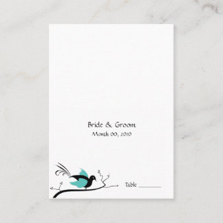 Blue Love Bird Wedding Placecards