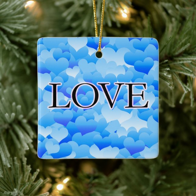 Blue Love Ceramic Ornament (Tree)