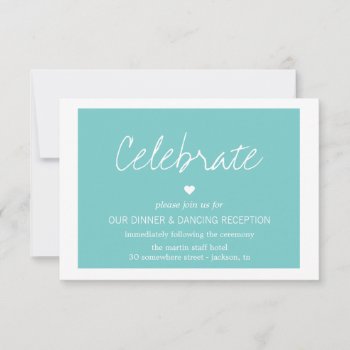 Blue Love Design Wedding Reception Cards by AllyJCat at Zazzle