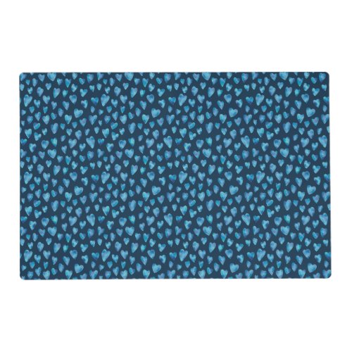 Blue Love Heart pattern Placemat