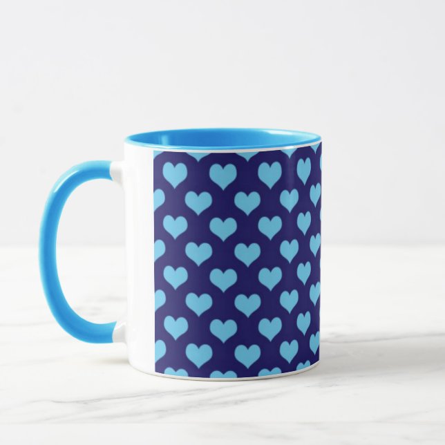 Blue Love Hearts Mug (Left)