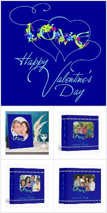 Blue Love Hearts Valentines