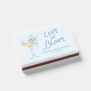 Blue Love in Bloom Bridal Shower Favor Matchboxes