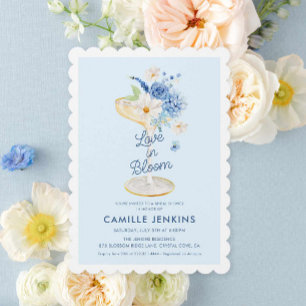 Blue Love in Bloom Floral Bridal Invitation