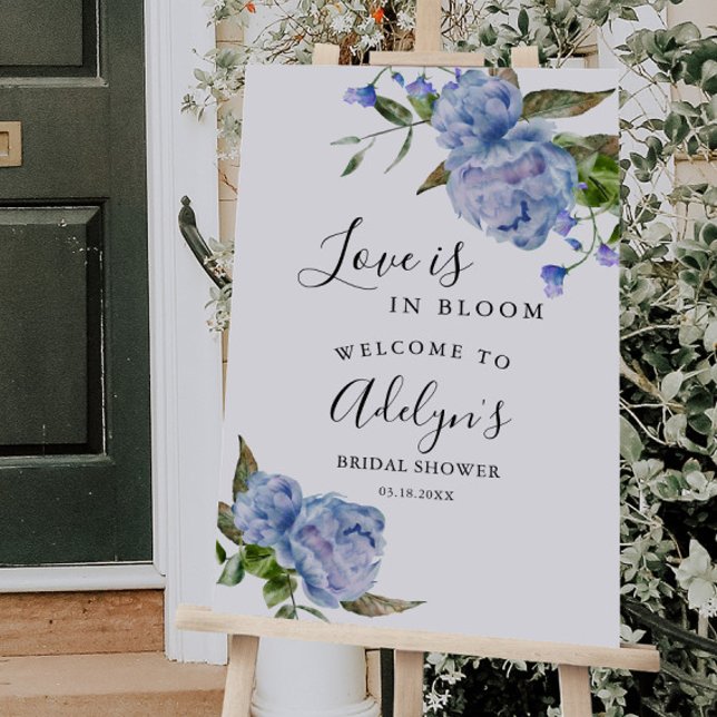 Blue Love Is In Bloom Bridal Shower Welcome Sign (Creator Uploaded)