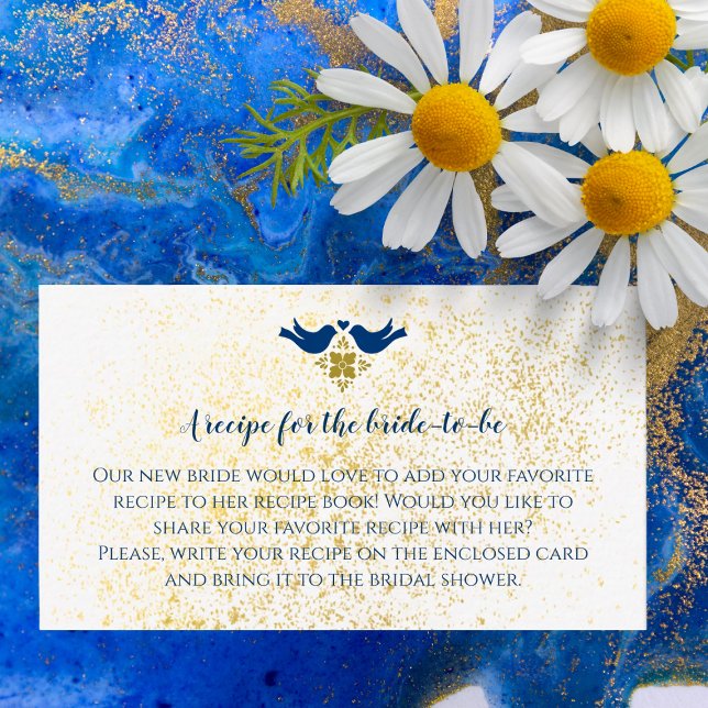 Blue Lovebirds Mexican Bridal Shower Recipe Note Card (Creator Uploaded)