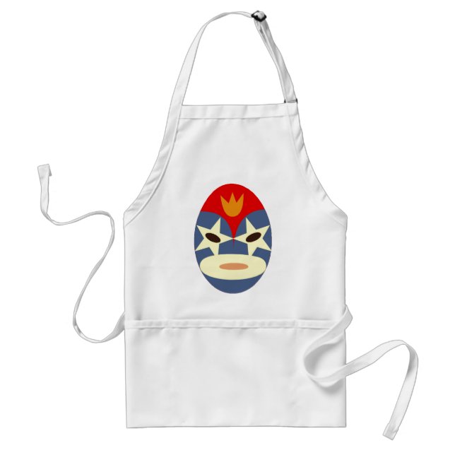 Blue Lucha Libre Mask Adult Apron (Front)