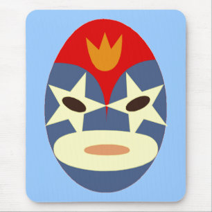 Blue Lucha Libre Mask Mouse Pad