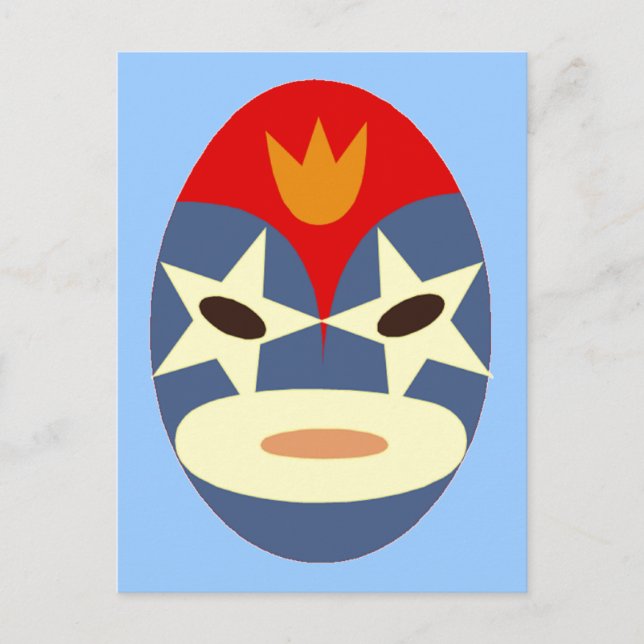 Blue Lucha Libre Mask Postcard (Front)