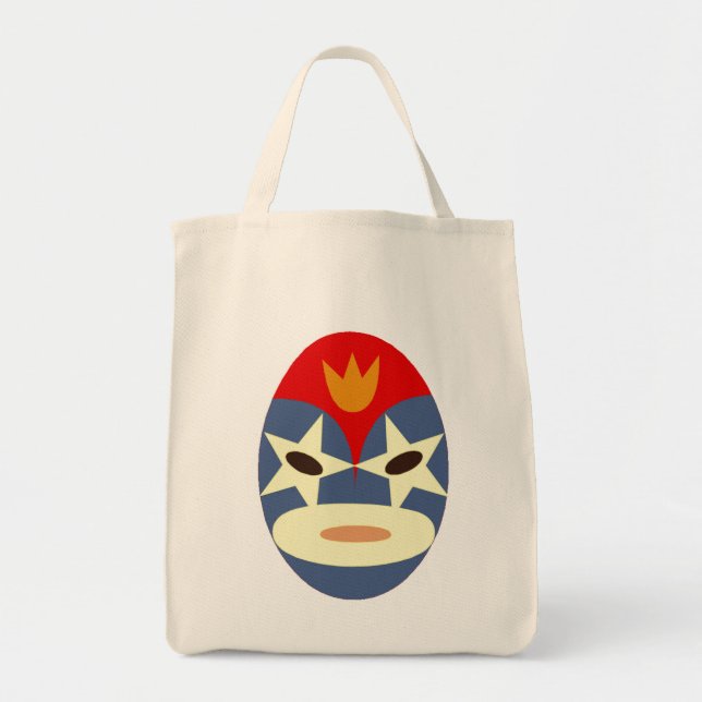 Blue Lucha Libre Mask Tote Bag (Front)