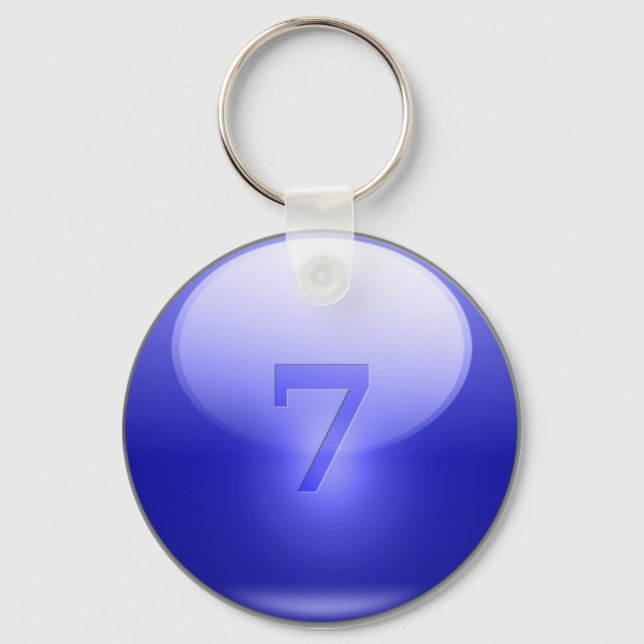 Blue Lucky 7 Keychain (Front)