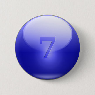 Blue Lucky 7 Pinback Button