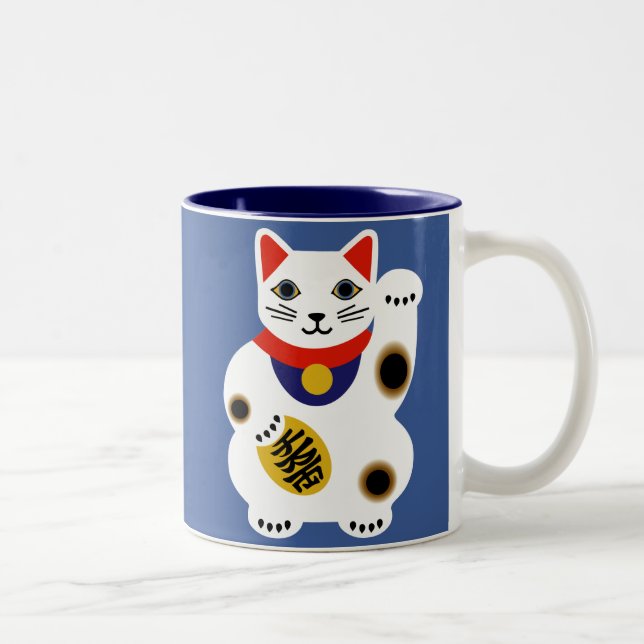 Blue Lucky Cat Mug (Right)