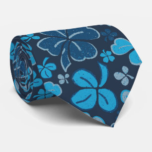 Blue Lucky Shamrocks Clover St. Patrick`s Day Neck Tie
