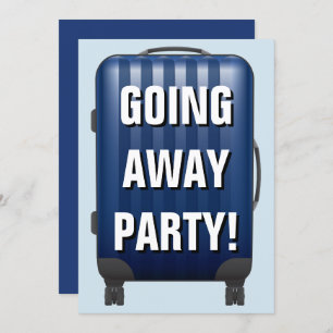 Blue Luggage Farewell Going Away Party Invite