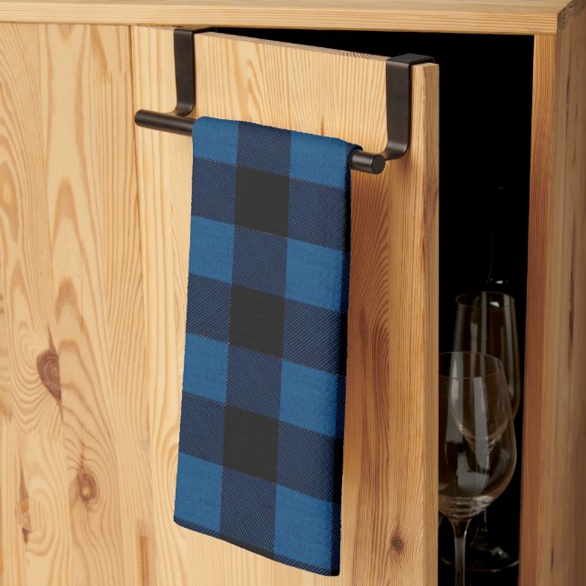Blue Lumberjack Plaid Kitchen Towel (Thirds Fold)