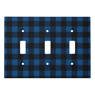 Blue Lumberjack Plaid Light Switch Cover