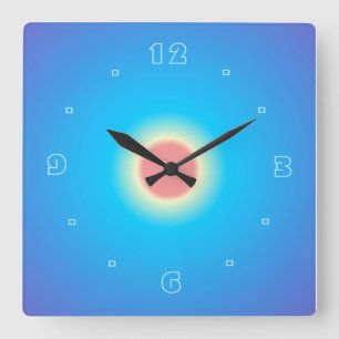 Blue Luminous Aqua/Orange Print > Wall Clock