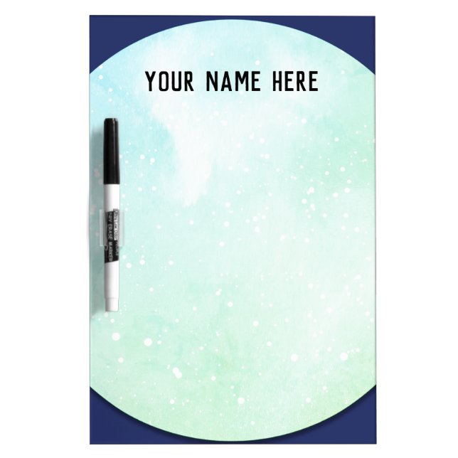 Blue Lunar Custom Name Dry Erase Board (Front)