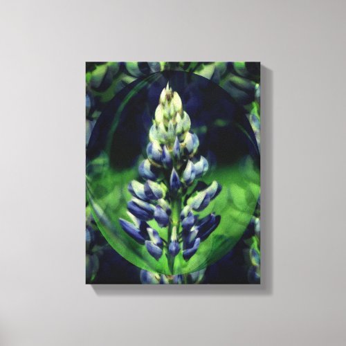 Blue Lupine Abstract Flower Art Canvas Print