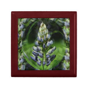 Blue Lupine Flower Abstract Art Keepsake Box